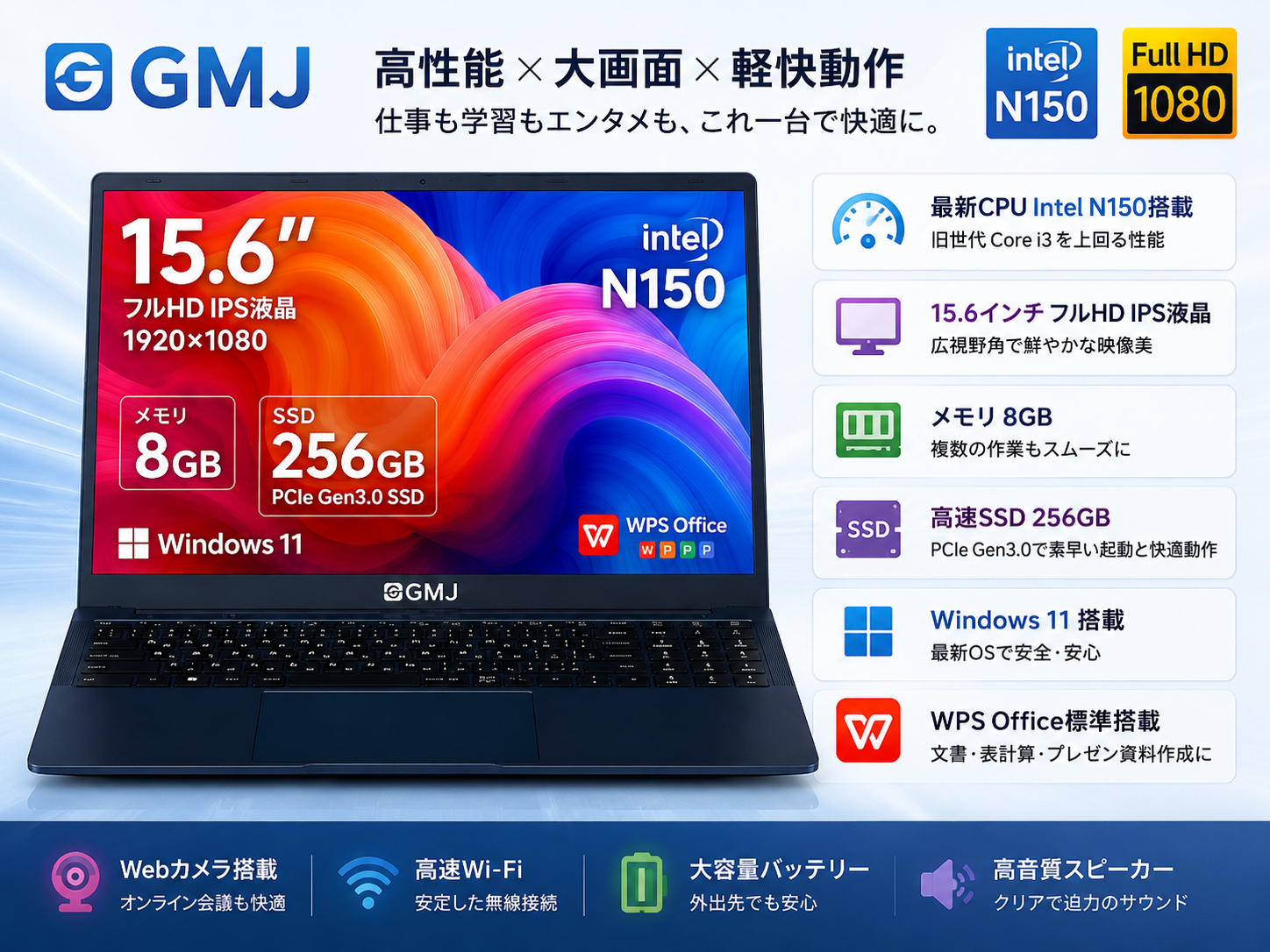 新品】GM-JAPAN ノートパソコン N150 (15.6型) / Used Fun