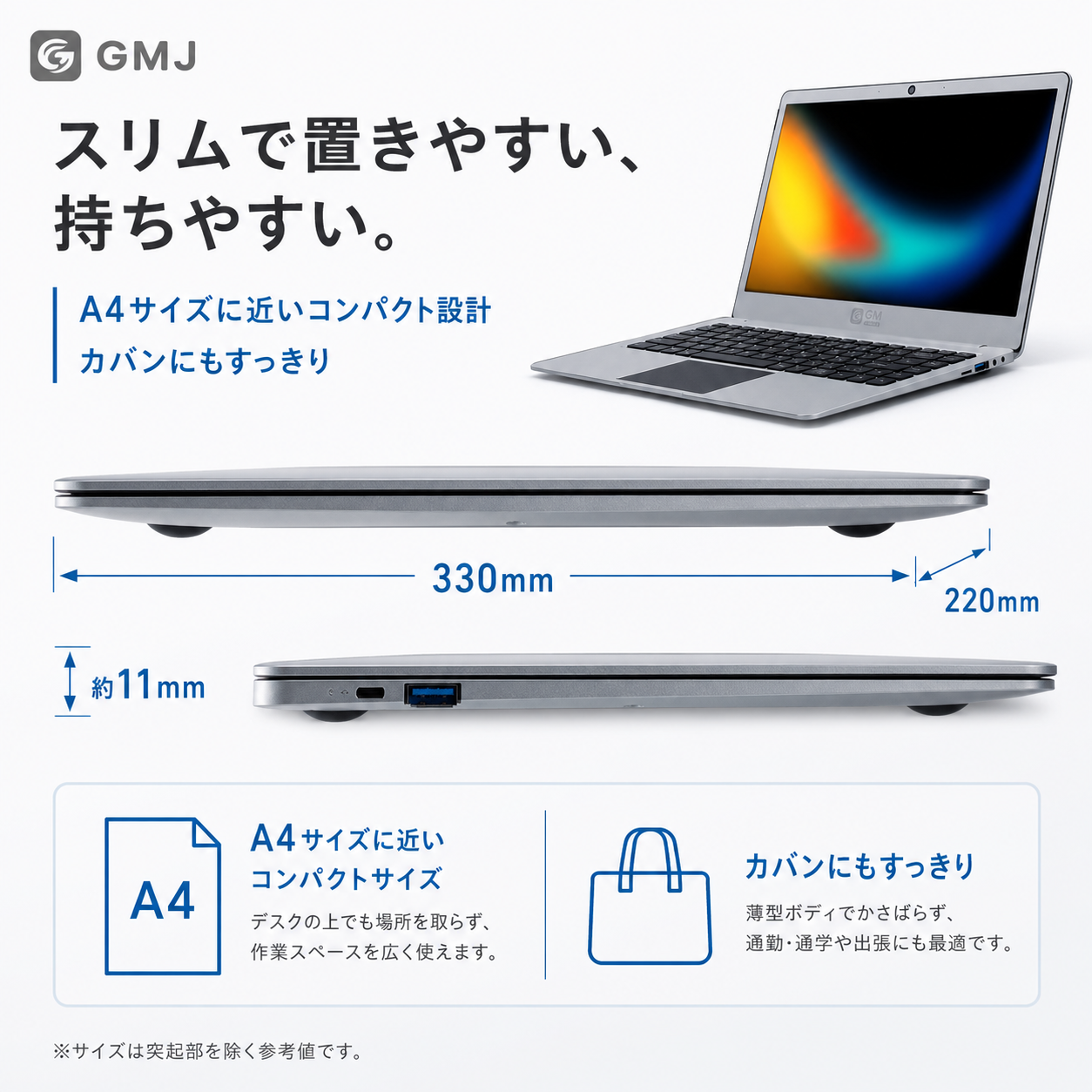 新品】GM-JAPAN 超軽量ノートパソコンN4120（14.1型） / Used Fun